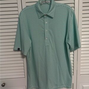 Criquet Striped Green Polo Shirt - pocketless